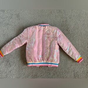 Lola + The Boys Pink Sequin Puffer Jacket